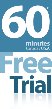 60 minutes Canada / U.S.A. Free Trial